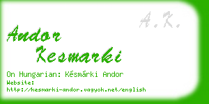 andor kesmarki business card